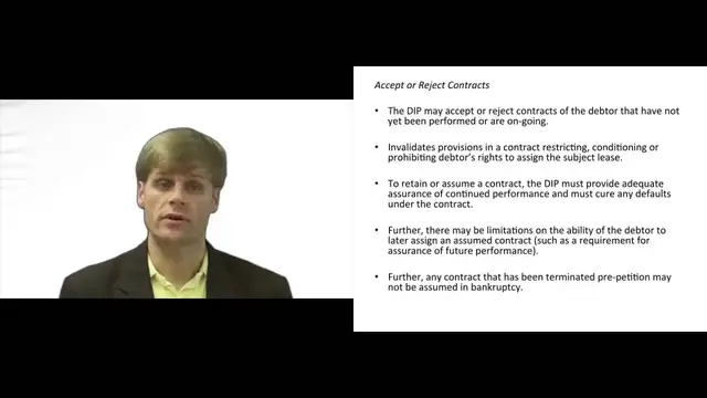 'Video thumbnail for Authority of Debtor in Possession Regarding Executory Contracts'