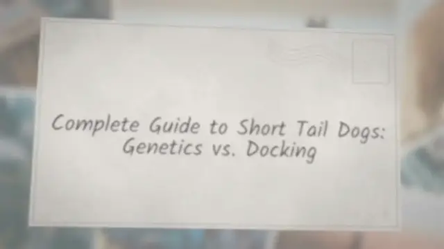 'Video thumbnail for Complete Guide to Short Tail Dogs: Genetics vs. Docking'
