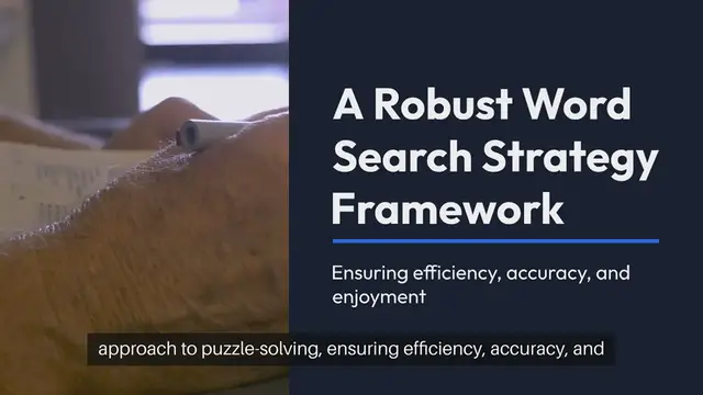 'Video thumbnail for Word Search Strategy Framework'