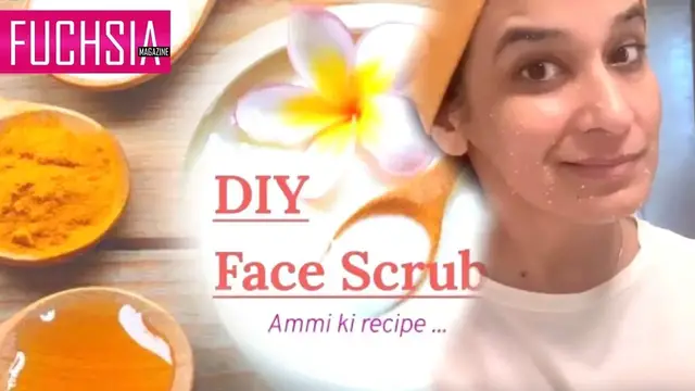 'Video thumbnail for DIY Homemade 4 Kitchen Ingredients Face Exfoliating Scrub | FUCHSIA'