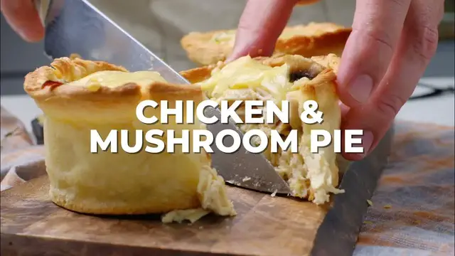 'Video thumbnail for CHICKEN and MUSHROOM PIE'