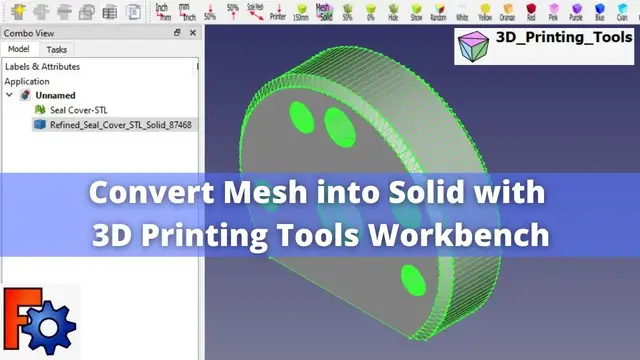 'Video thumbnail for Convert Mesh into Solid with 3D Printing Tools Workbench | FreeCAD Tutorial |'