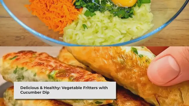 'Video thumbnail for Crispy Vegetable Fritters with Cucumber Dip'