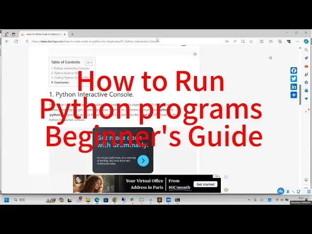 'Video thumbnail for How to Run Python Programs Beginner's Guide'