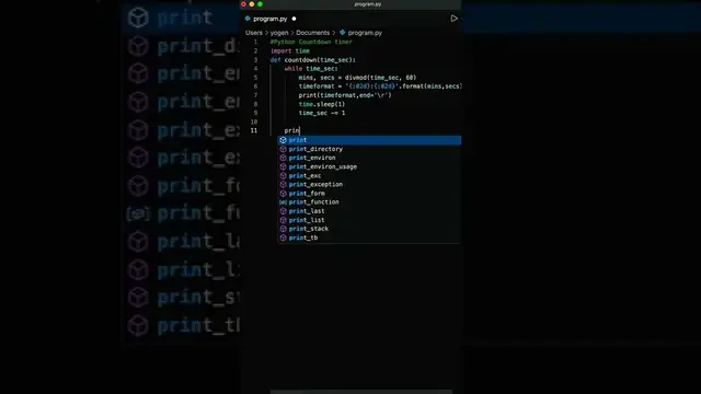 'Video thumbnail for Python program to create countdown timer #shorts #coding #programming'