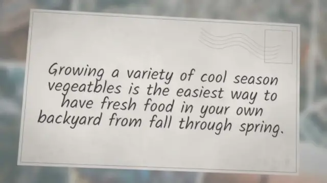 'Video thumbnail for Cool Season Vegetables'