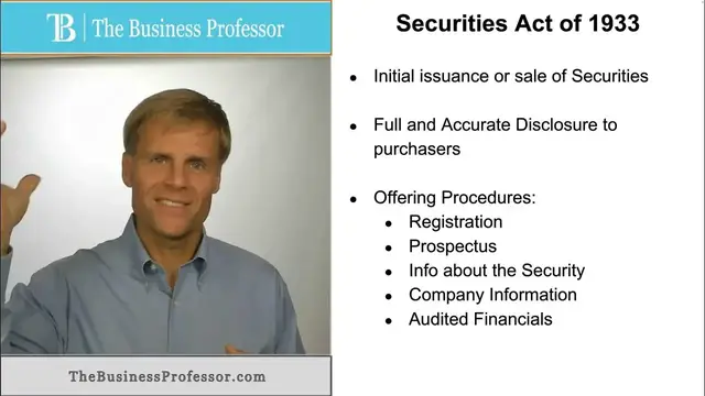 'Video thumbnail for Securities Act of 1933'