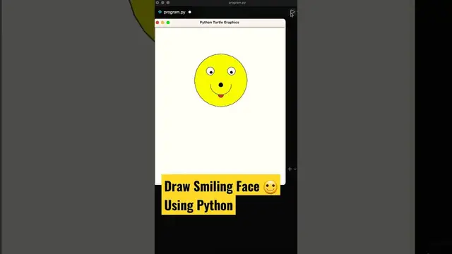 'Video thumbnail for 😊 Draw Smiling Face Using Python Turtle 😊 Emoji Coding Status  #shorts #coding #programming'