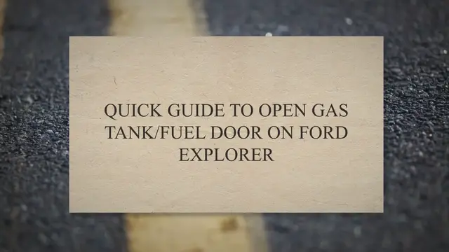 'Video thumbnail for Quick Guide To Open Gas Tank/Fuel Door on Ford Explorer'