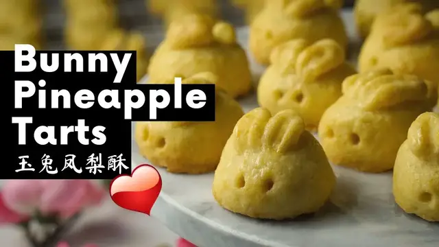 'Video thumbnail for Melt-in-your-mouth Bunny Shaped Pineapple Tarts | 玉兔凤梨酥 | Rabbit Shaped Kue Nastar'