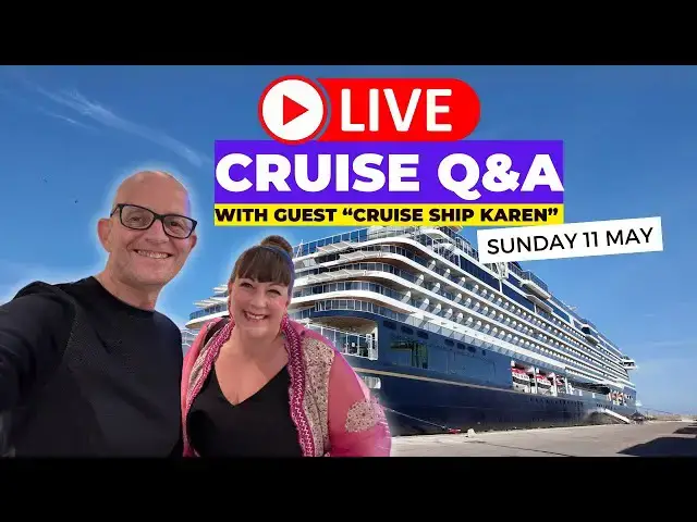 'Video thumbnail for Live Cruise Q&A with Port Speaker /Expert: Cruise Ship Karen: Sunday 11 May 5pm UK/ Noon ET / 9am PT'