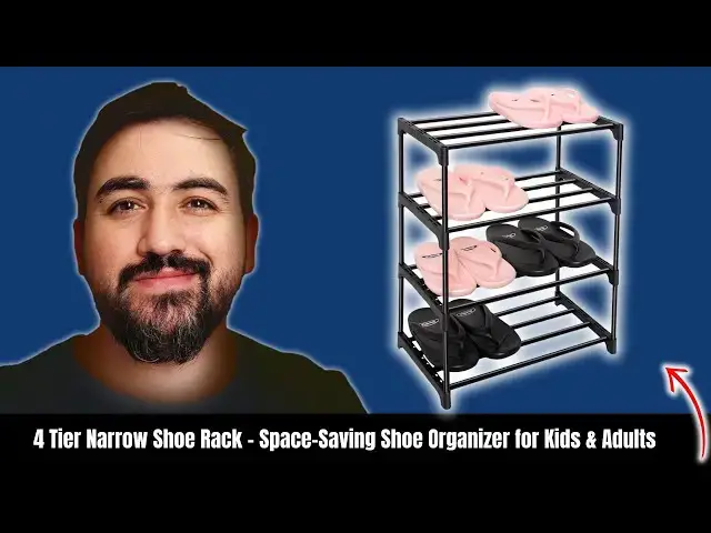 'Video thumbnail for 4 Tier Narrow Shoe Rack – Space-Saving Shoe Organizer for Kids & Adults'