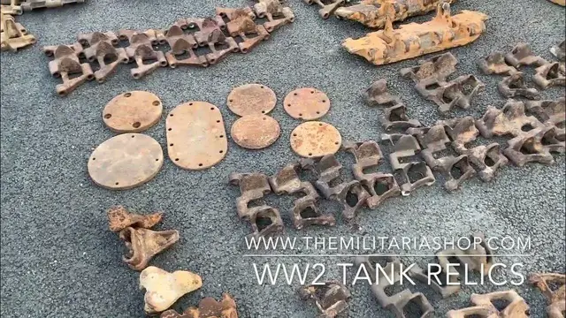 'Video thumbnail for WW2 Relic Tank Tracks, Armour Parts & Wheels - The Militaria Shop'
