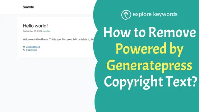 'Video thumbnail for How to Remove powered by Generatepress in Free Version?'