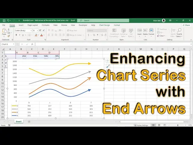 'Video thumbnail for Add Directional Arrows to Line Series Endpoints #Excel #Charts #Exceltips'