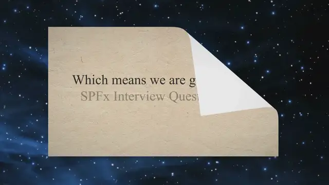 'Video thumbnail for SPFx Interview Questions'