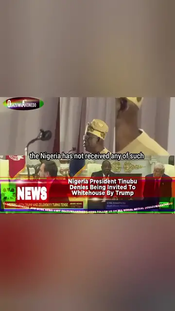 'Video thumbnail for Nigeria President Tinubu Denies Being Invited To Whitehouse By Trump '