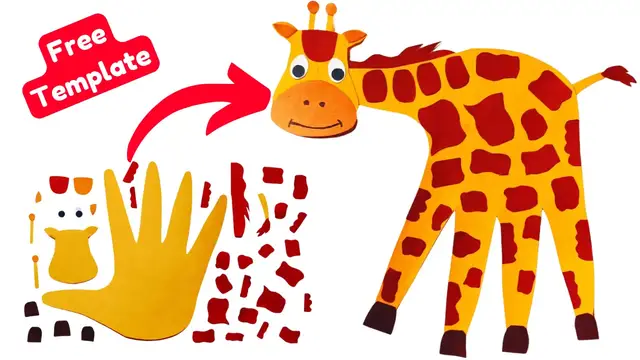 'Video thumbnail for Paper giraffe craft for kids | Handprint Craft'