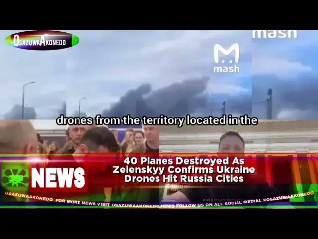 'Video thumbnail for 40 Planes Destroyed As Zelenskyy Confirms Ukraine Drones Hit Russia Cities'