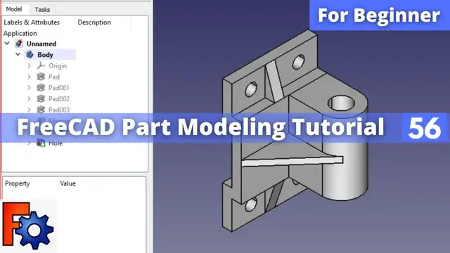 'Video thumbnail for FreeCAD Part Modeling Tutorial 56 | FreeCAD Tutorial | FreeCAD Part Design | Mechnexus |'