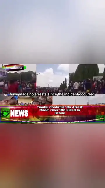 'Video thumbnail for Tinubu Confirms 'No Arrest Made' Over 100 Killed In Benue '