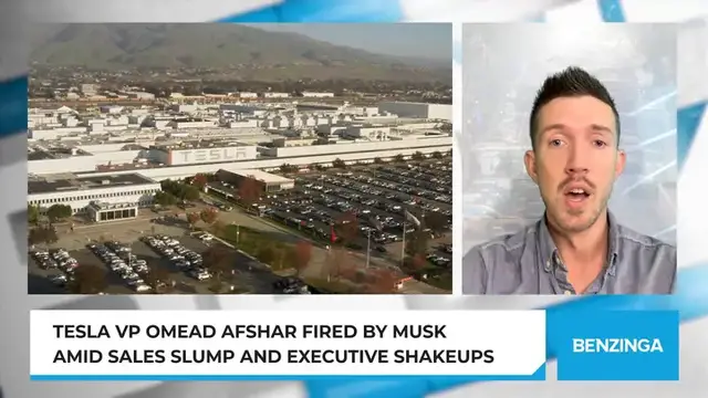 'Video thumbnail for Tesla VP Omead Afshar Fired by Musk Amid Sales Slump and Executive Shakeups'