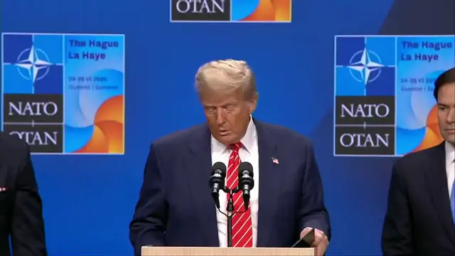 'Video thumbnail for Trump’s post-NATO summit press conference | FULL VIDEO'