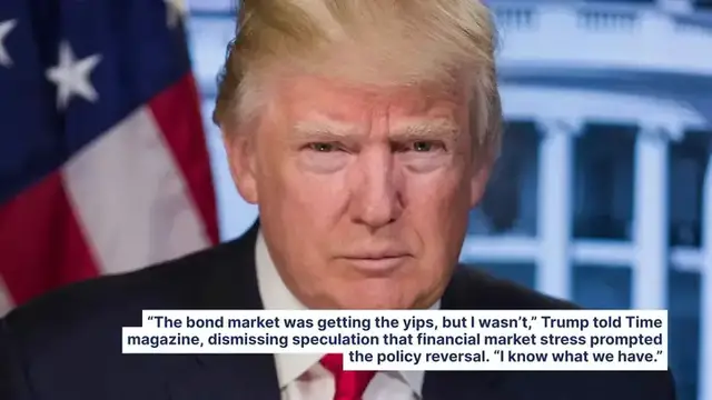 'Video thumbnail for Trump Says 'Bond Market Was Getting The Yips, But I Wasn't' Amid Tariff Pause As 10-Year Yield Jumps From 3.59% To 4.81%'