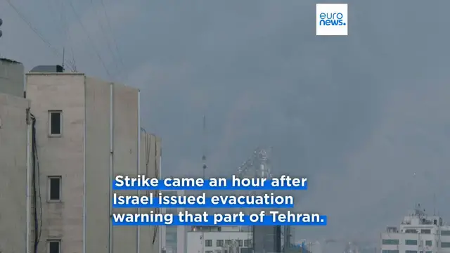 'Video thumbnail for Israel strikes Iran's 'propaganda' state TV station taking broadcast off the air'