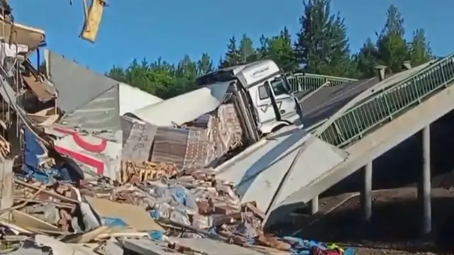 'Video thumbnail for Two Russian bridges collapse near Ukraine within hours'