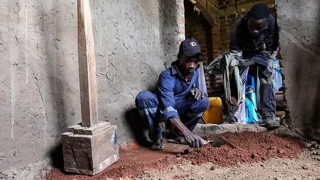 'Video thumbnail for Clay-based flooring initiative aims to give Ugandans access to cheaper, cleaner housing'