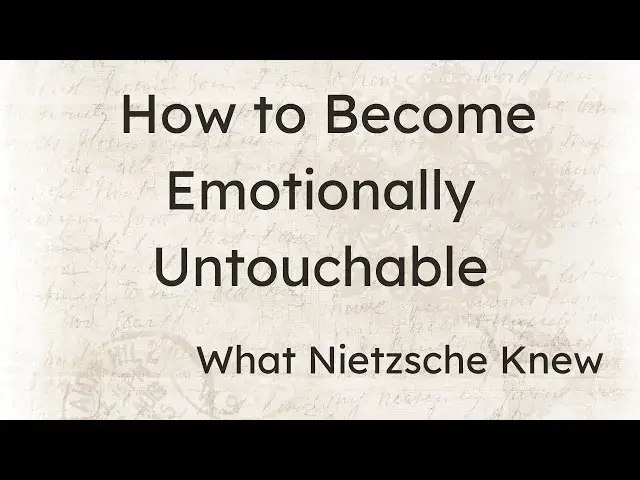 'Video thumbnail for How to Stop Taking Things Personally – Nietzsche’s 5 Life-Changing Lessons on Emotional Strength'