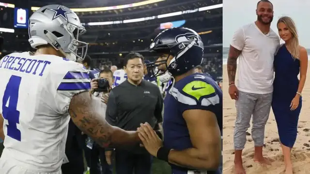 'Video thumbnail for law nation sports: dallas cowboys: mike florio fuels russell wilson trade rumors amid dak prescott contract talks'