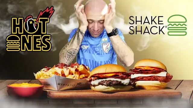 'Video thumbnail for Hot Ones SHAKE SHACK Menu Challenge!! Is It Really That HOT?'