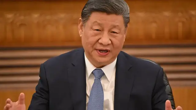 'Video thumbnail for China hits back hard in global trade war with a 34% tariff on imports of all U.S. products'