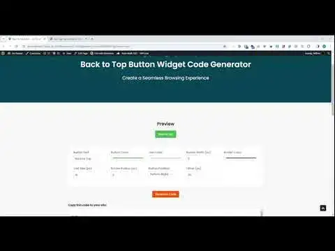 'Video thumbnail for Back to Top Button Widget Code Generator'