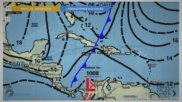 'Video thumbnail for Baja presión en el Golfo de México con impacto en México, Centroamérica y el Caribe; fuertes lluvias, vientos y bajas temperaturas a la vista'