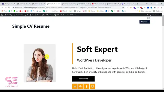 'Video thumbnail for Create CV in One Click using Elementor  - Free Resume templates'