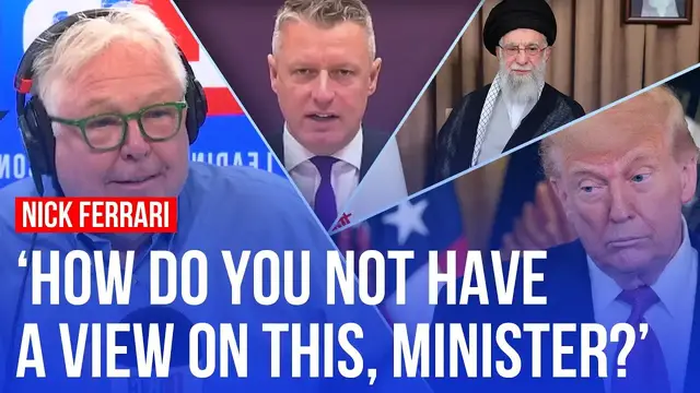 'Video thumbnail for 'Does the UK back US strikes on Iran?' Nick Ferrari grills Armed Forces Minister | LBC'