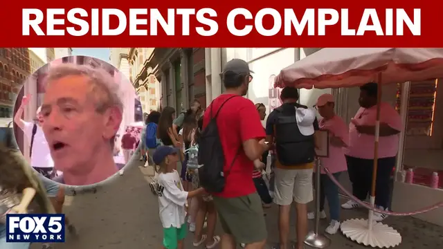 'Video thumbnail for Museum of Ice Cream crowds spark community uproar'