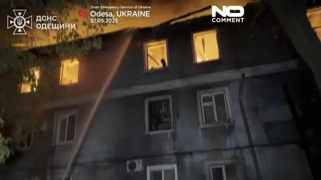 'Video thumbnail for Footage shows aftermath of Russian strikes on Odesa and Sumy'