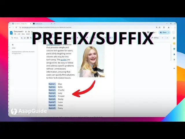 'Video thumbnail for How to Add a Prefix or Suffix to a Google Docs List'