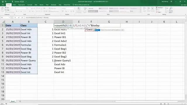 'Video thumbnail for Lookup the Most Recent Past Date Based on Criteria - Excel Formula'