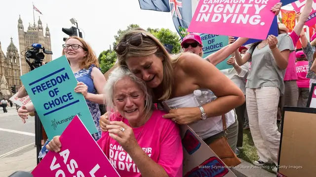 'Video thumbnail for UK lawmakers progress bill legalizing ‘assisted dying’ for terminally ill adults'