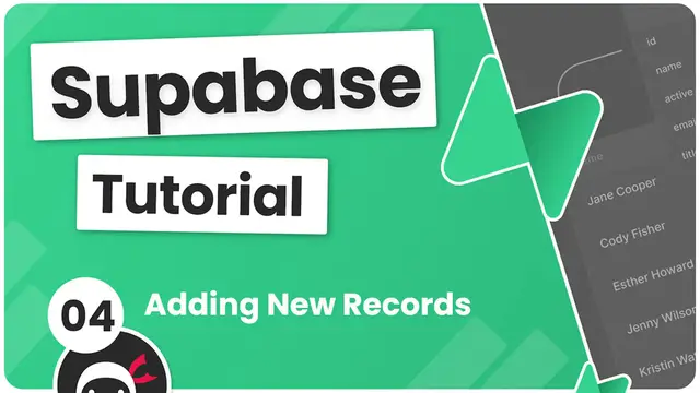 'Video thumbnail for Supabase Tutorial #4 - Adding New Records'