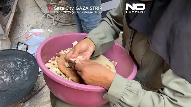 'Video thumbnail for Family in Gaza displaced for tenth time as bombardment continues'