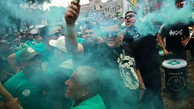 'Video thumbnail for Argentina hit by general strike as workers protest austerity measures'