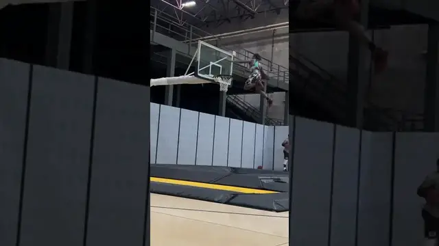 'Video thumbnail for (355) slam dunk on trampoline is insane!'