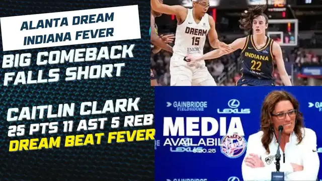 'Video thumbnail for Caitlin Clark 25 PTS, 11 AST 5 REB | Post-Press Caitlin & Stephanie | Fever Lose to Atlanta Dream'