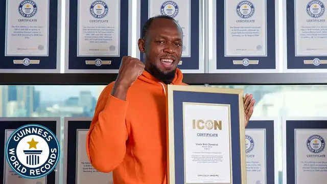 'Video thumbnail for Usain Bolt becomes Guinness World Records ICON'